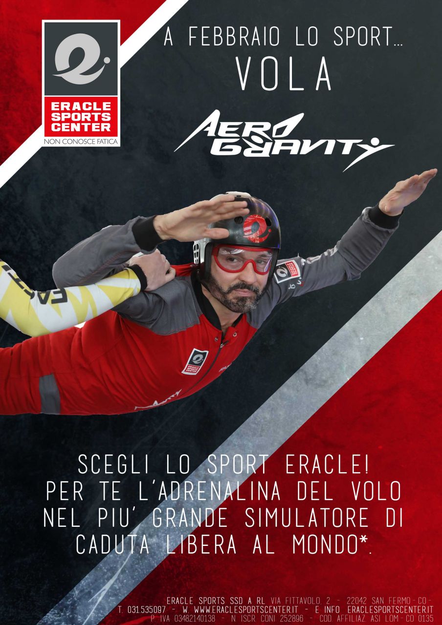A FEBBRAIO LO SPORT VOLA! ISCRIVITI IN ERACLE SPORTS CENTER, TI REGALIAMO AERO GRAVITY