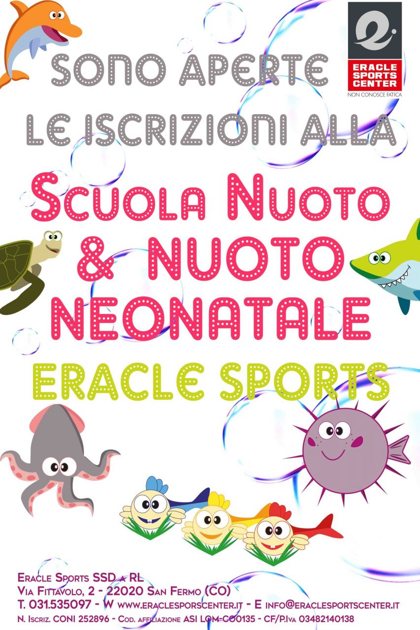 APRONO LE ISCRIZIONI PER LA NUOVA STAGIONE DELLA SCUOLA NUOTO